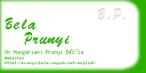 bela prunyi business card